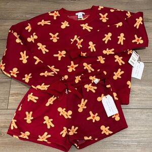 Gingerbread Delight Pajama Set - Red